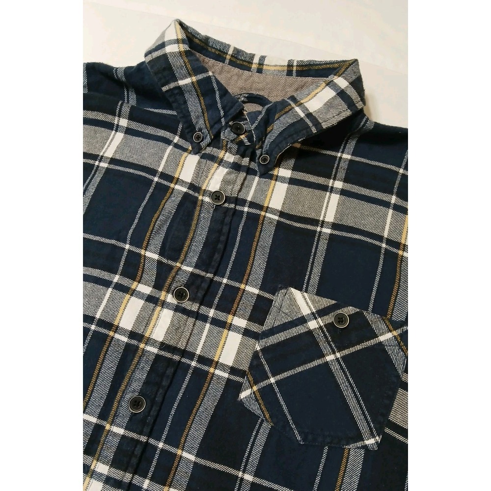 Weatherproof Vintage Men Oxford Button Tartan Plaid Long Sleeve Flannel Shirt XL